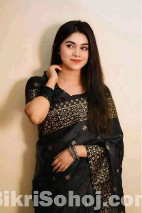 জাপানি সিল্কের উপর ইস্কিন প্রিন্ট শাড়ি